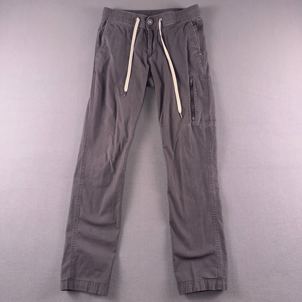 Vuori Ripstop Pant Charcoal Grey Organic Cotton Stretch Drawstring XS VW401